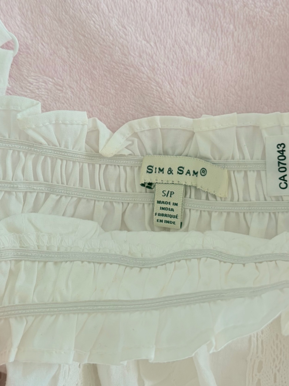 Sim&Sam White Lace Ruffle Cami Poplin Top - Picture 2 of 3